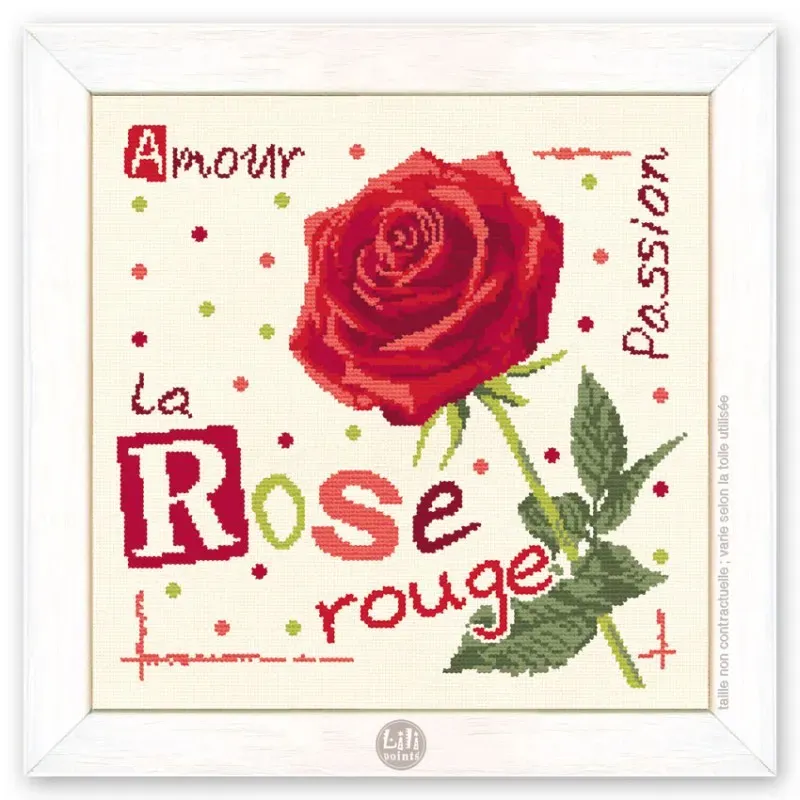 LiliPoints Red Rose borduurpatroon rode roos