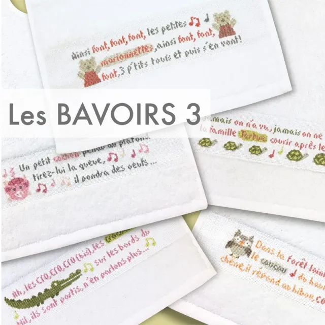 LiliPoints Bibs 3 borduurpatroon slabbetje 5 motieven
