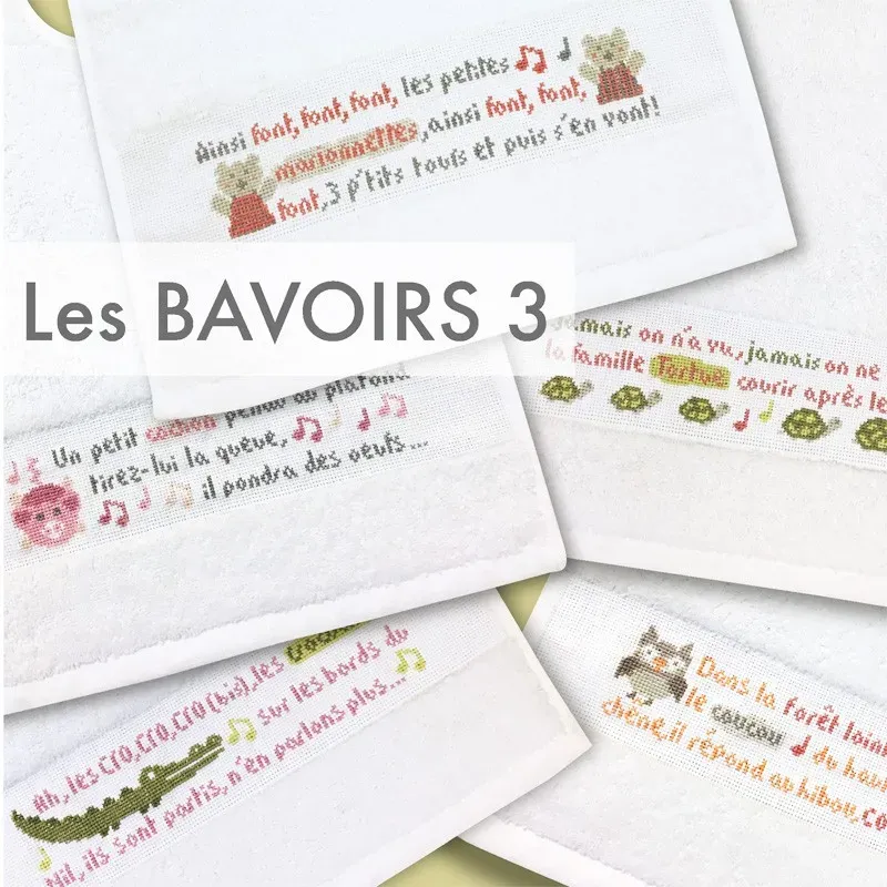 LiliPoints Bibs 3 borduurpatroon slabbetje 5 motieven