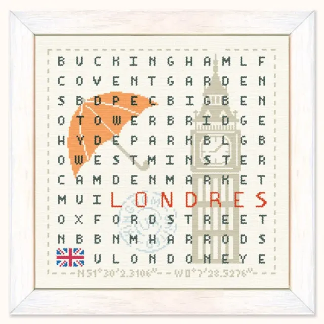 LiliPoints LONDRES borduurpatroon 150x150 ecru