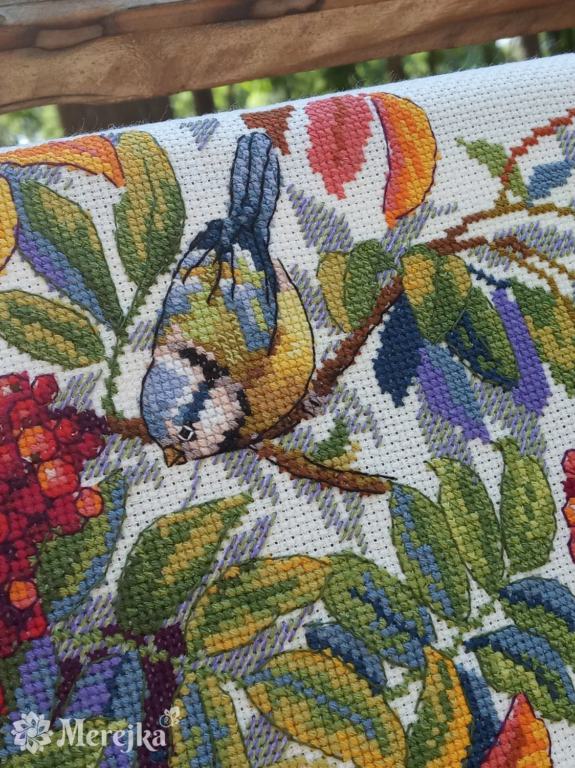 Merejka Colorful Rowan borduurpakket 27x37 ecru herfst