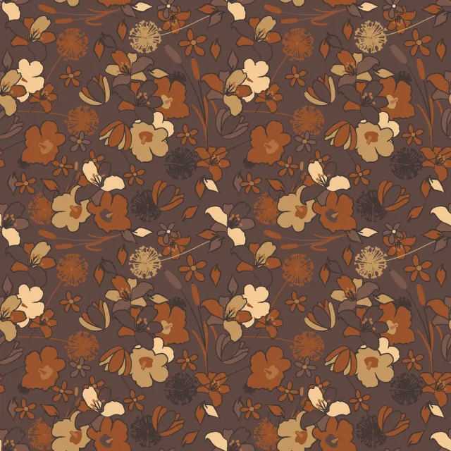 SEG Collection Privée lap 3x1,6m herfstbloemen cappuccino