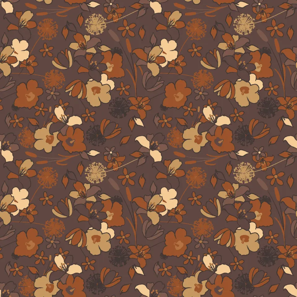 SEG Collection Privée lap 3x1,6m herfstbloemen cappuccino