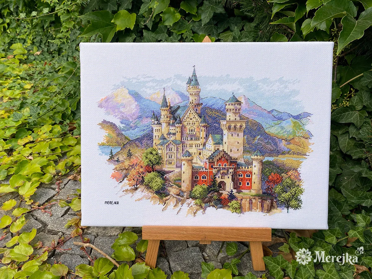 Merejka Neuschwanstein Castle borduurpakket Aida 16 25x35