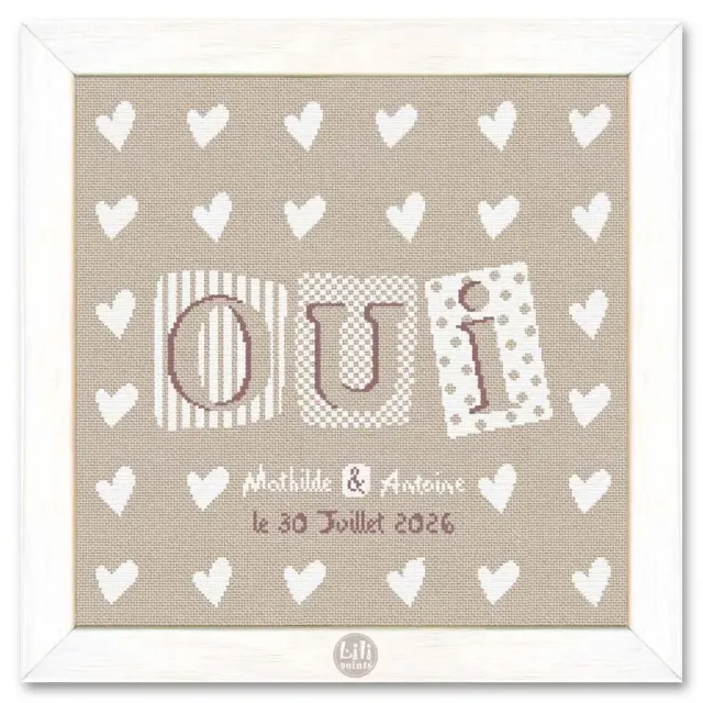 LiliPoints Yes borduurpatroon 186x183 twee versies