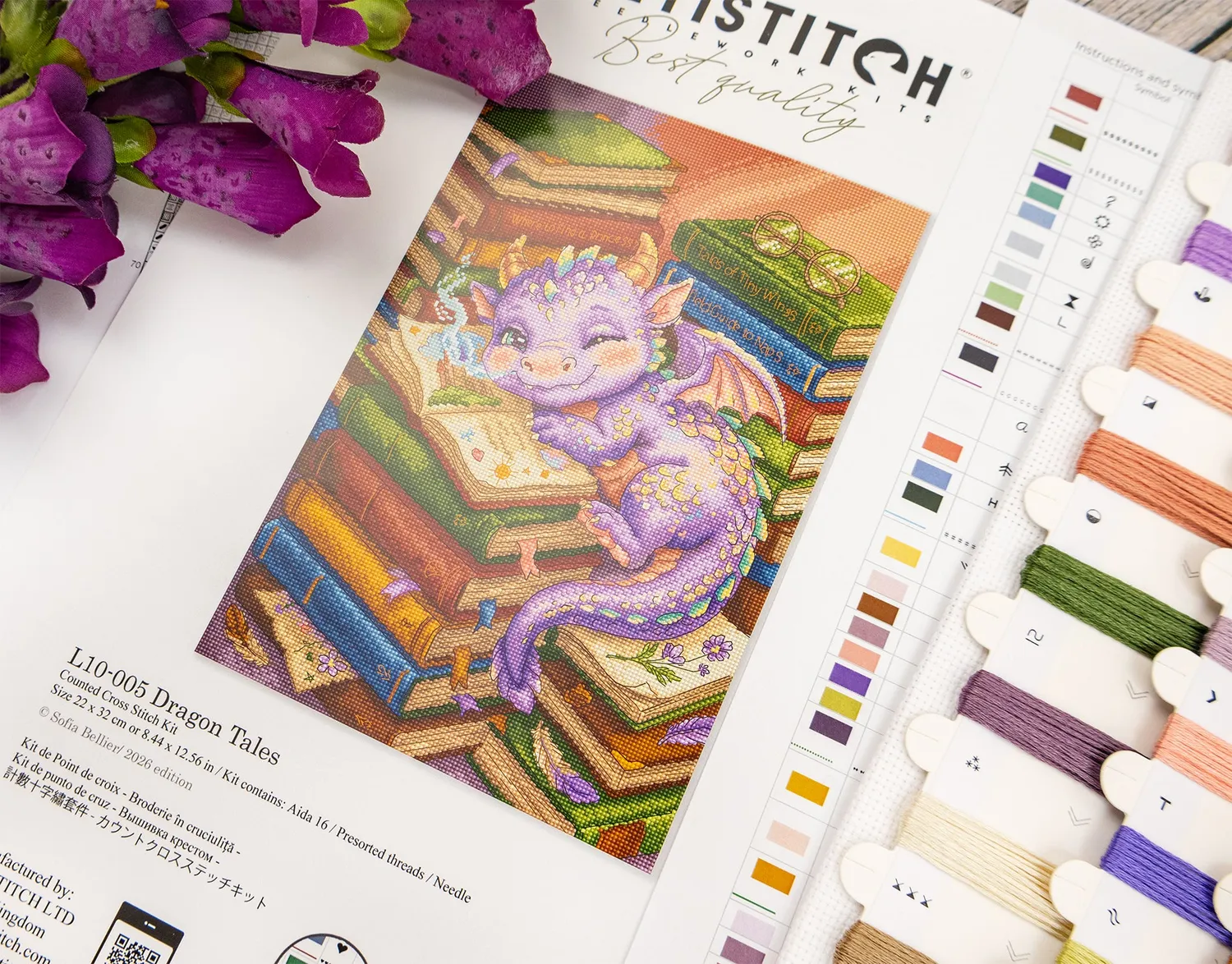 Leti Stitch L10-005 Dragon Tales borduurpakket Col. 54 Aida 16