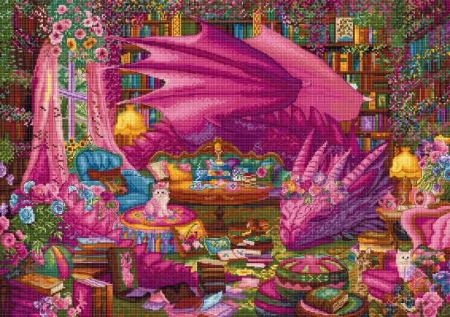 Leti Stitch L9970 The Reading Realm borduurpakket 45x32 cm