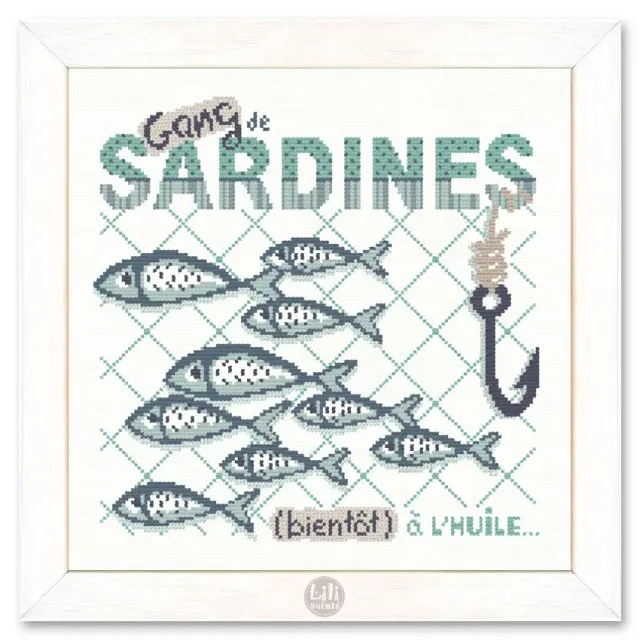 LiliPoints Sardine Gang A013 borduurpatroon lichtblauw