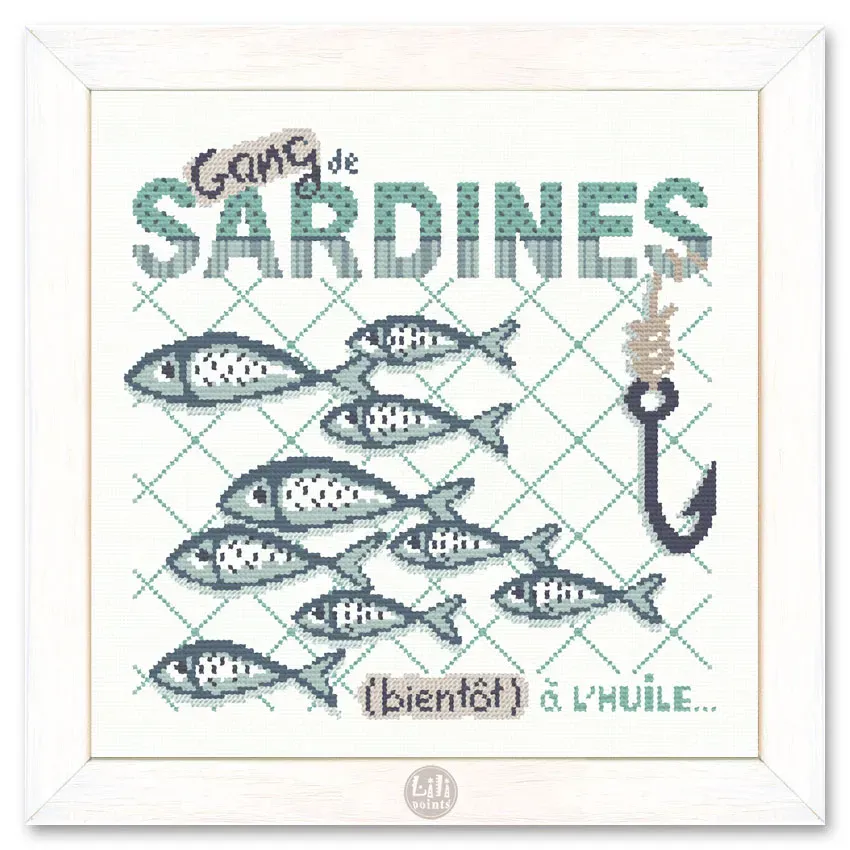LiliPoints Sardine Gang A013 borduurpatroon lichtblauw