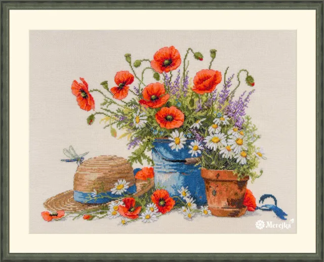 Merejka Summer Still Life borduurpakket Aida 16 ecru