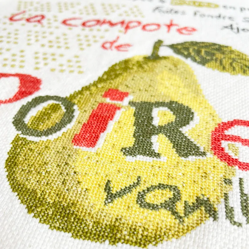 LiliPoints Pears Compote borduurpatroon vierkant 189st