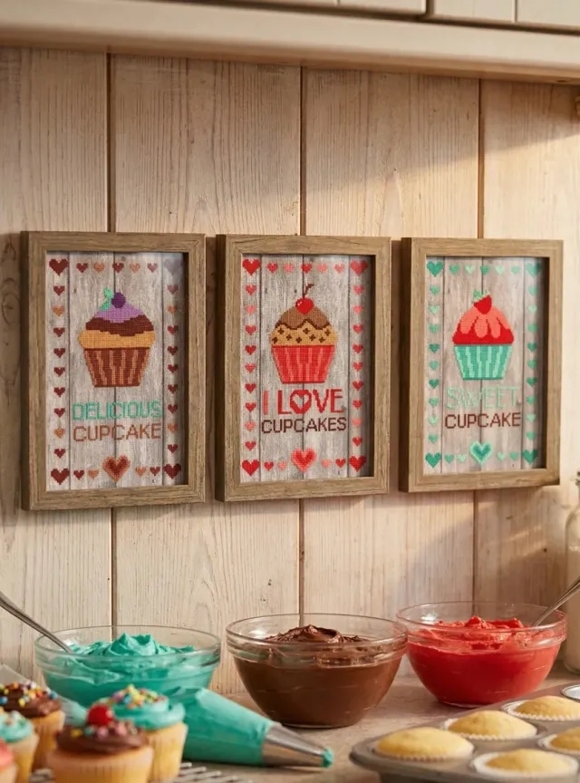 SEG Marie Coeur Cupcakes Set 1 kruissteekpakket zoet