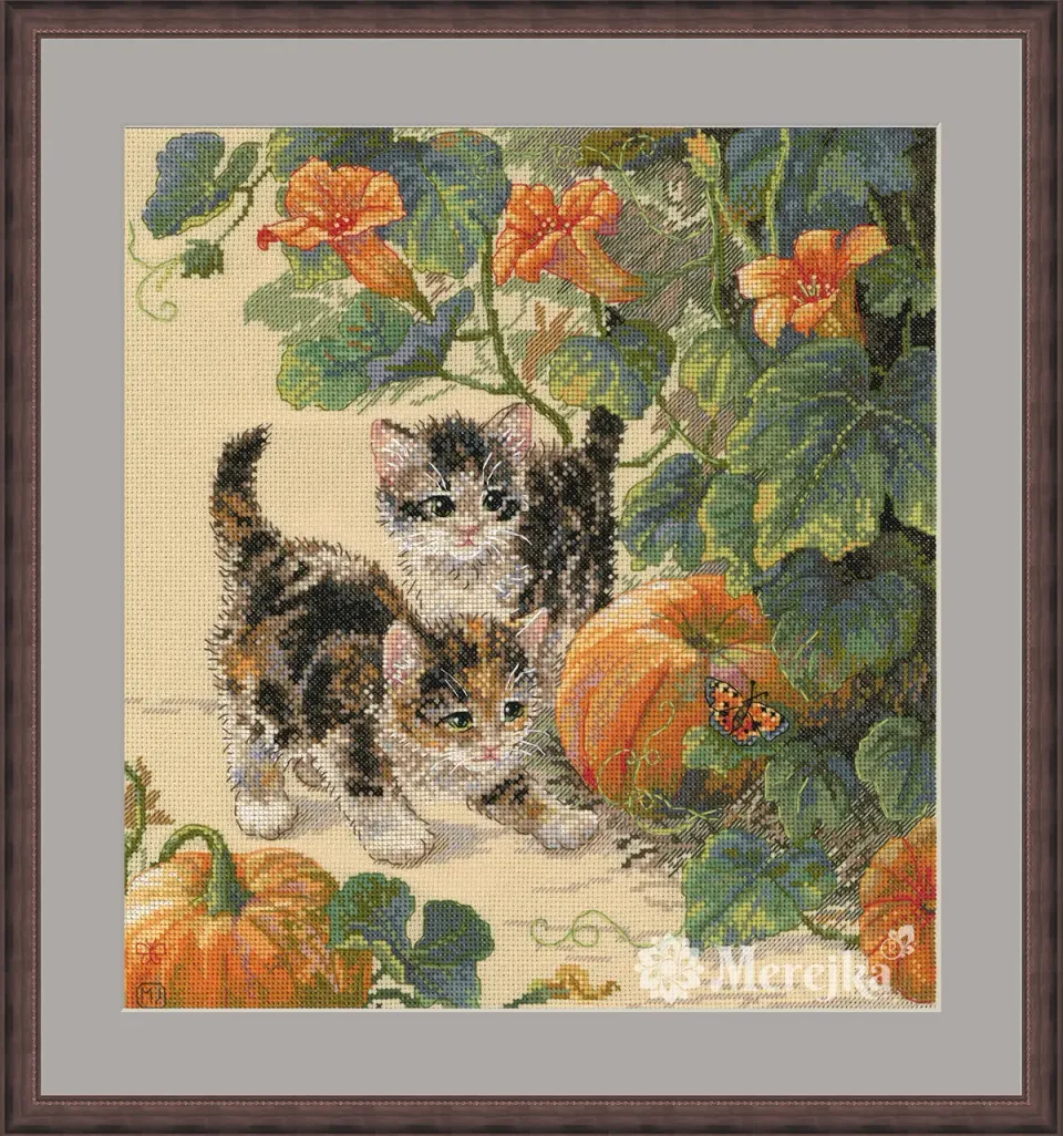 Merejka Pumpkin Patch Chase borduurpakket herfst 36 kleuren