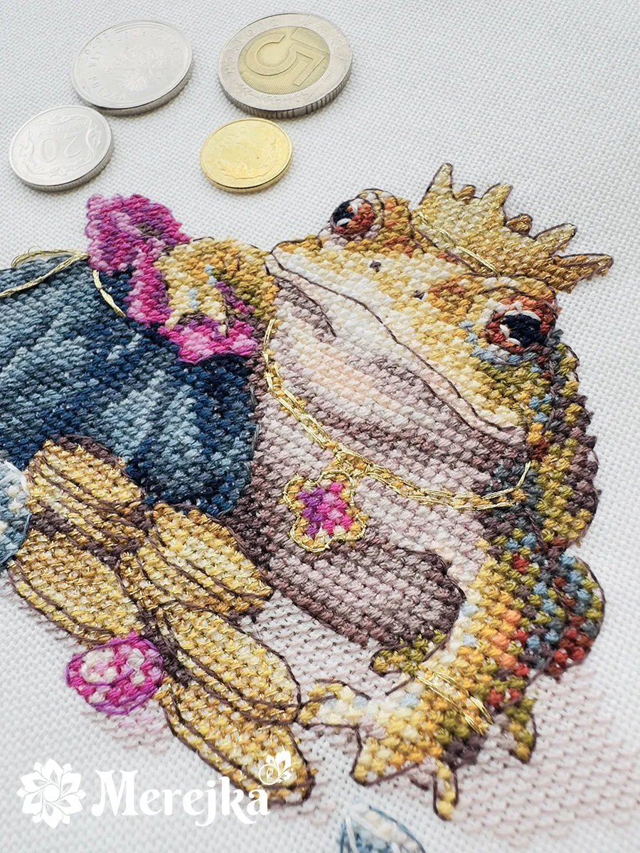 Merejka Godlen Toad borduurpakket 11x12 wit kabouter