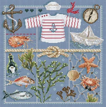 Madame la Fée Le P'tit Pêcheur borduurpatroon pdf 180x182