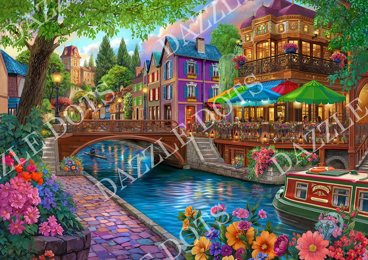Leti Stitch Dazzle Dots LDS-7047 Penelope's On The Canal diamond painting 83x58