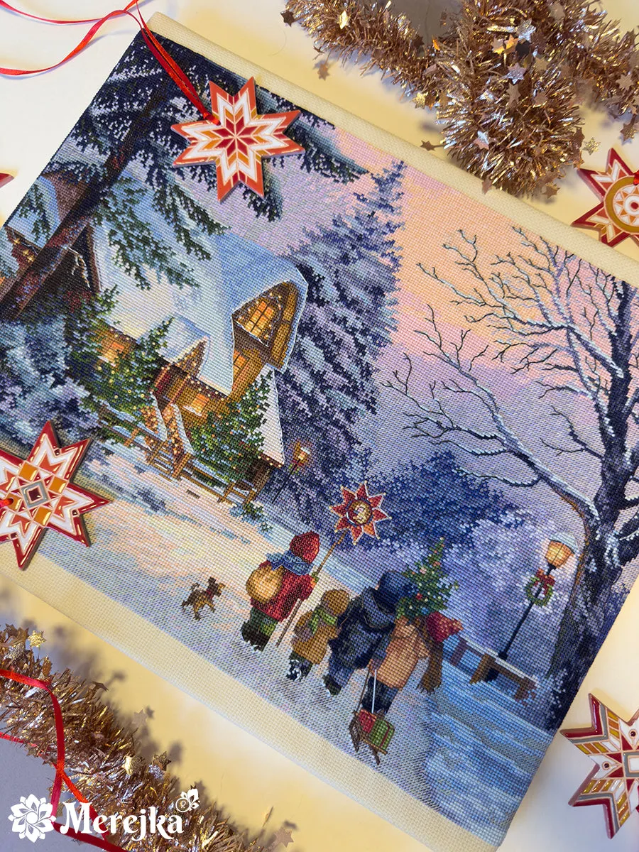 Merejka Carol of the Bells borduurpakket 30x41 cm cappuccino