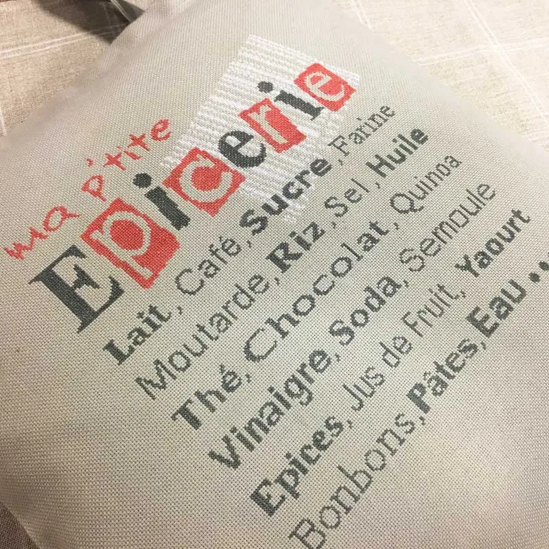 LiliPoints Epicerie Bag borduurpatroon kruissteek wit