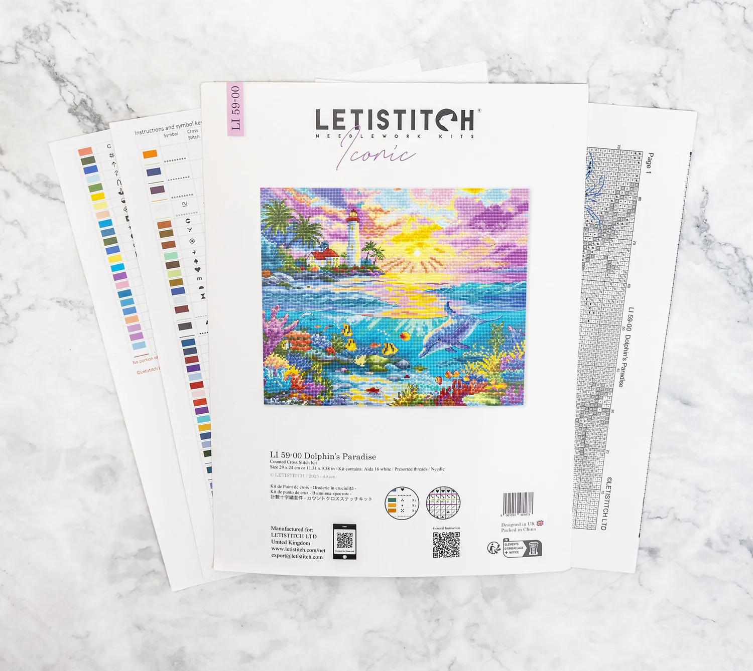 Leti Stitch LI 59-00 Dolphin's Paradise borduurpakket 29x24 cm