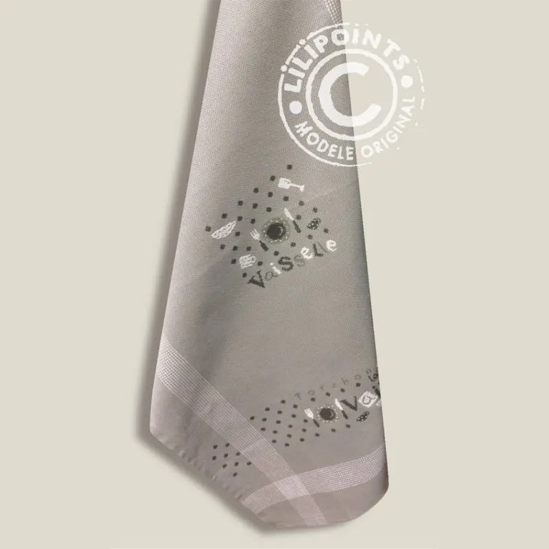 LiliPoints D002BIS Dishes borduurpatroon theedoek rood grijs