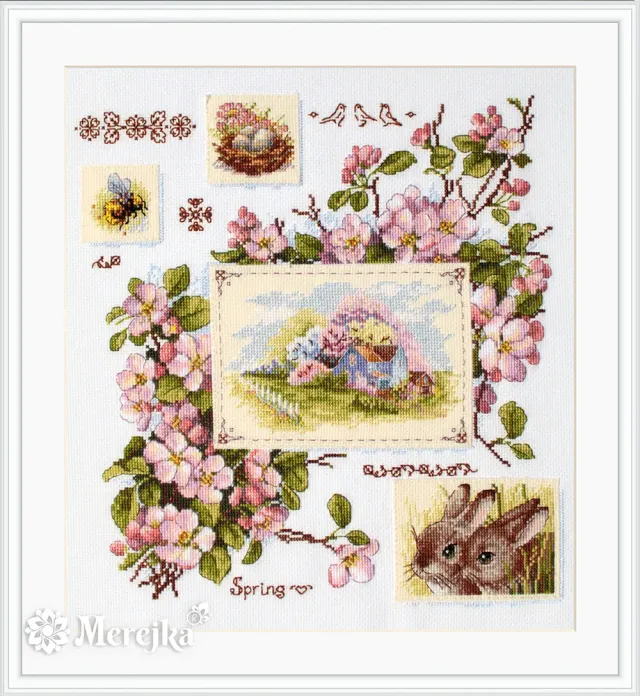 Merejka Spring Sampler borduurpakket 30x32 cm