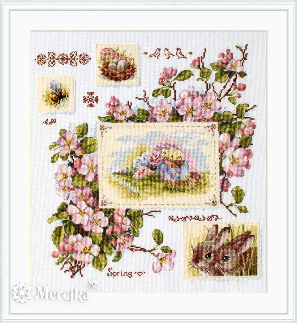 Merejka Spring Sampler borduurpakket 30x32 cm