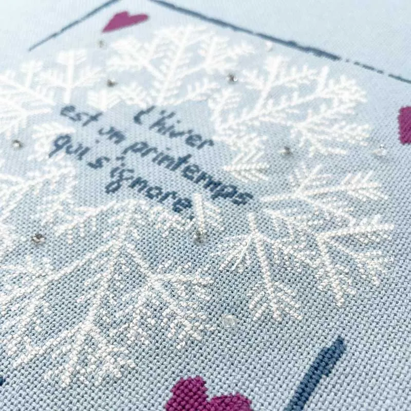 LiliPoints Snowflake borduurpatroon blauw met kralen