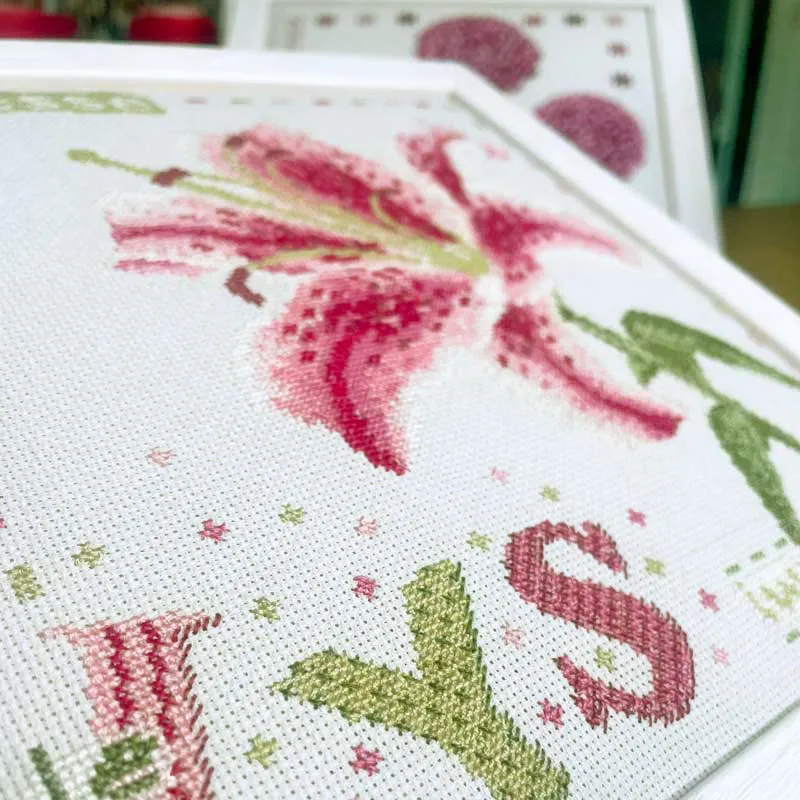 LiliPoints Lilly borduurpatroon kruissteek grijsblauw