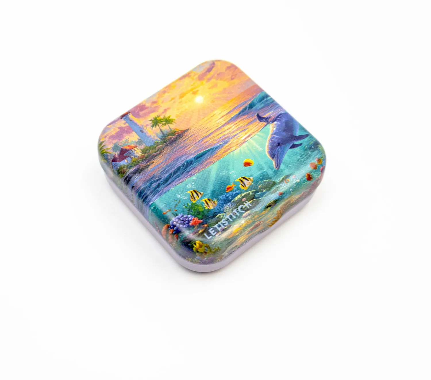 Leti Stitch Dolphin Paradise naaldendoosje blik dolfijnen