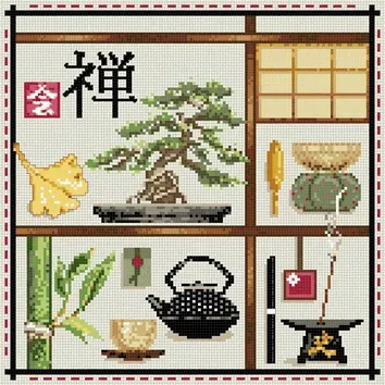 Madame la Fée Mini Zen borduurpakket linnen 137x137