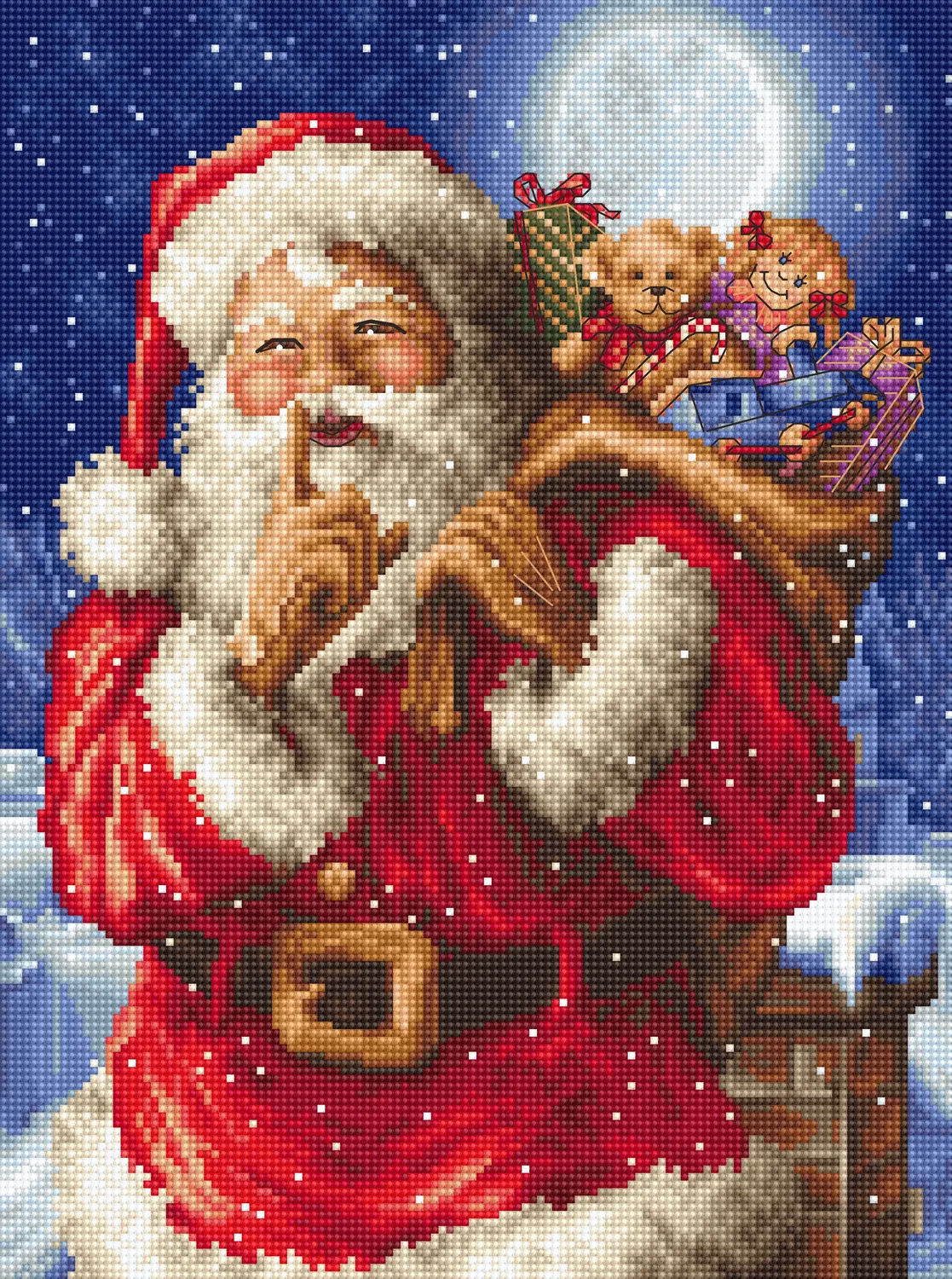 Leti Stitch L8000 Santa's Secret borduurpakket 27x20 cm kerst