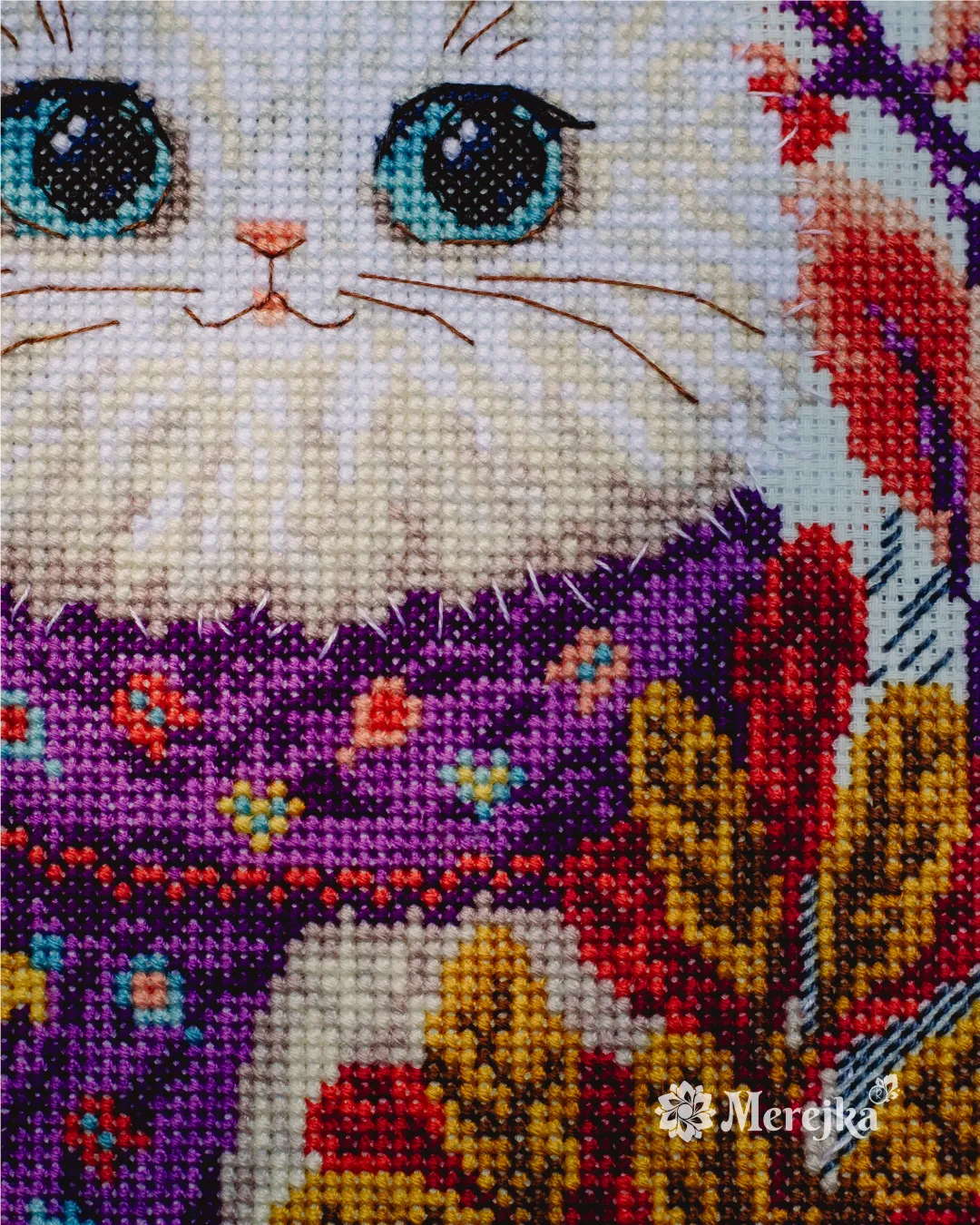 Merejka The Gentle One borduurpakket 14,5x21 ijsblauw
