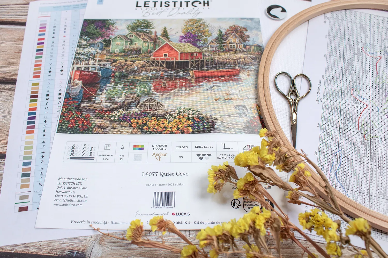 Leti Stitch L8077 Quiet Cove borduurpakket 42x32 cm