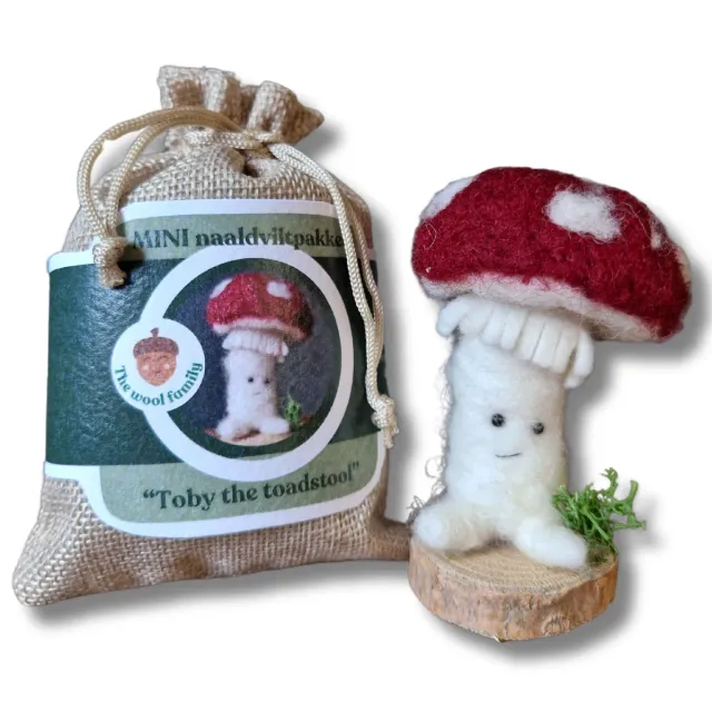 The Wool Family Toby paddenstoel mini naaldviltpakket beginner