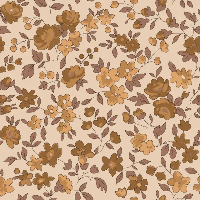 SEG Collection Privée Floral Vanille stof coupon katoen