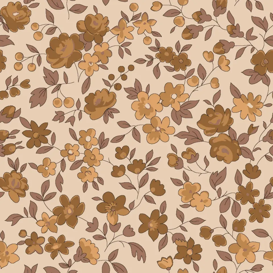 SEG Collection Privée Floral Vanille stof coupon katoen