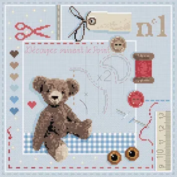 Madame la Fée Mini Oscar Bleu borduurpatroon papier 2 stuks