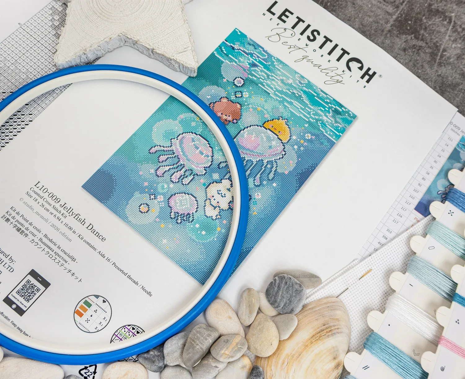 Leti Stitch L10-009 Jellyfish Dance borduurpakket 18x26 cm