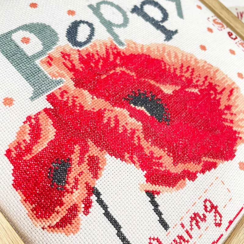 LiliPoints Poppy kruissteekpatroon klaproos