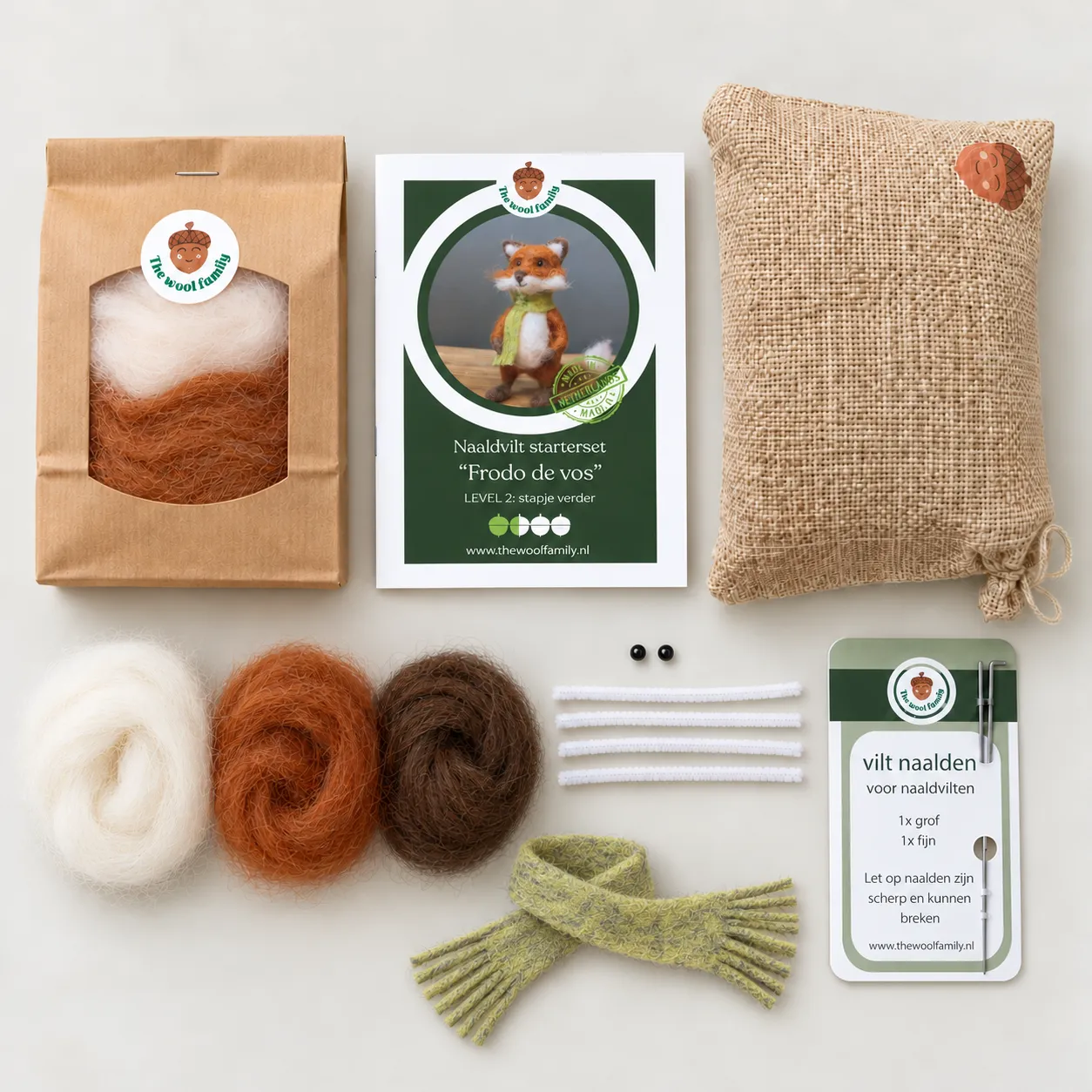 The Wool Family Frodo de vos naaldviltpakket beginner+