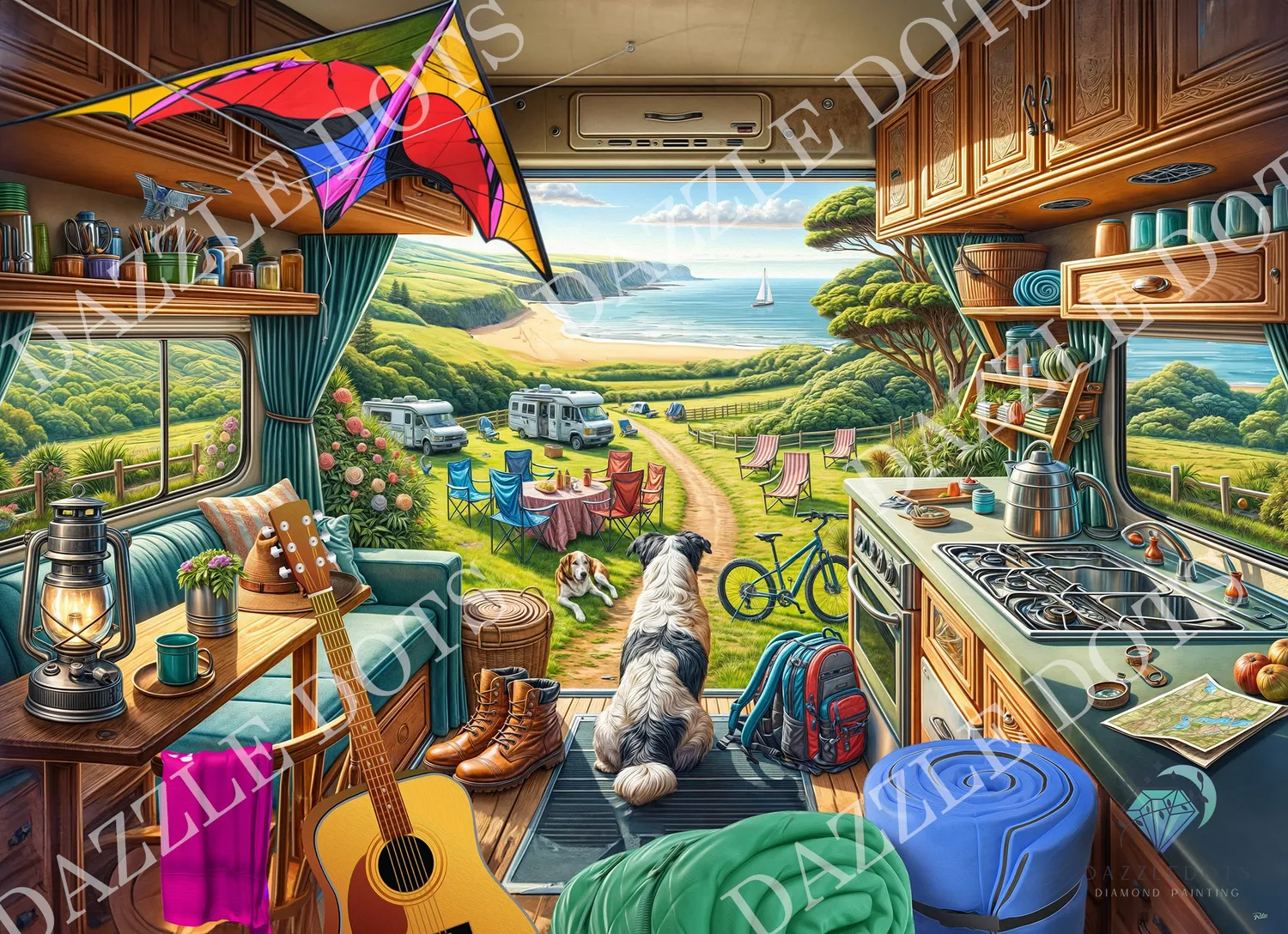 Dazzle Dots LDS-7045 Camping Coast diamond painting 80x58