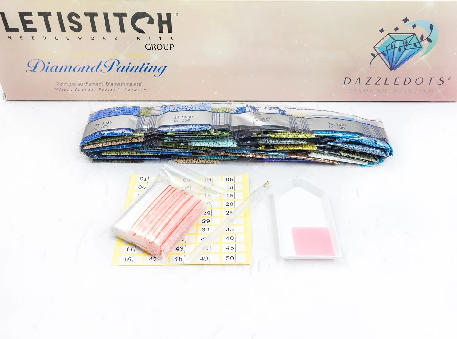 Leti Stitch Dazzle Dots LT 105 Blue Harmony diamond painting 42cm