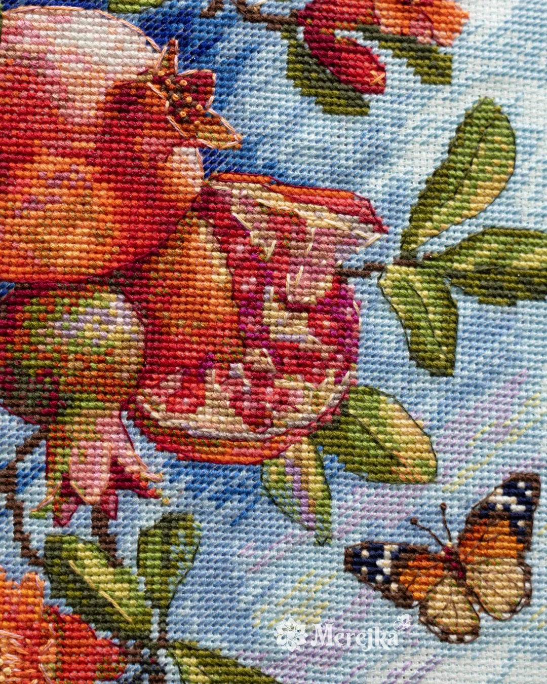 Merejka Ruby Fruits borduurpakket ijsblauw 25x36 cm