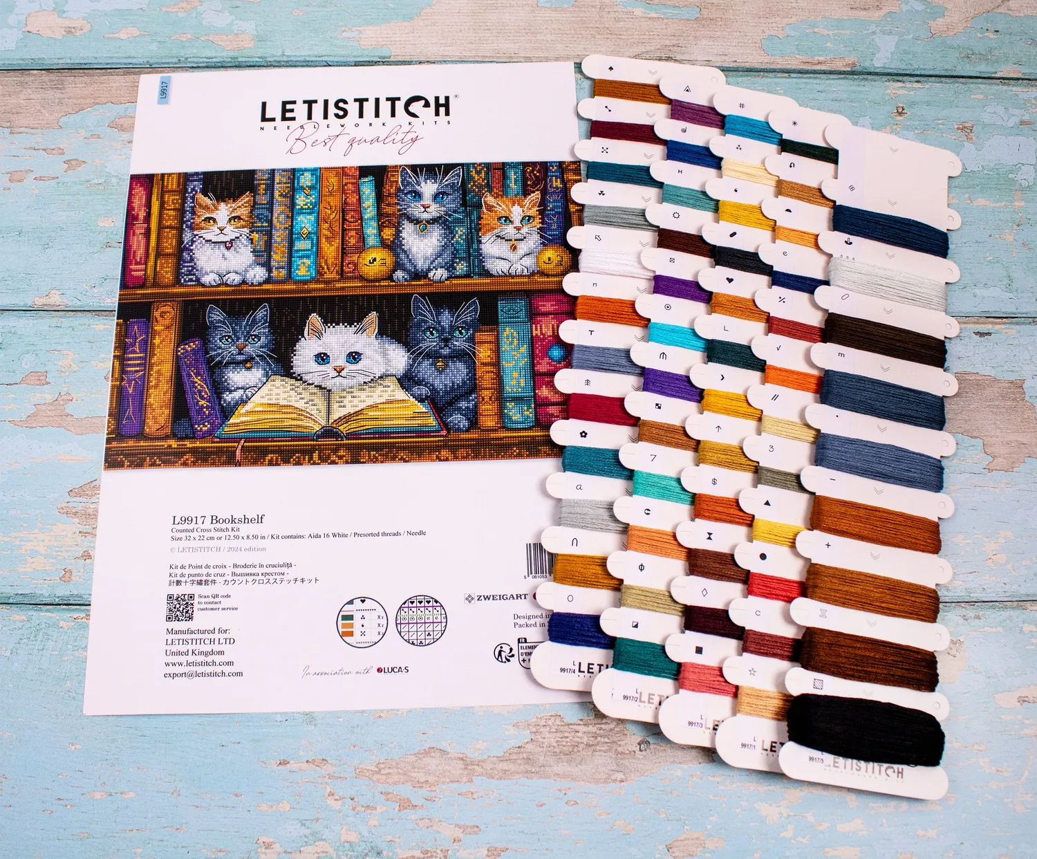 Leti Stitch L9917 Bookshelf borduurpakket 32x22 cm
